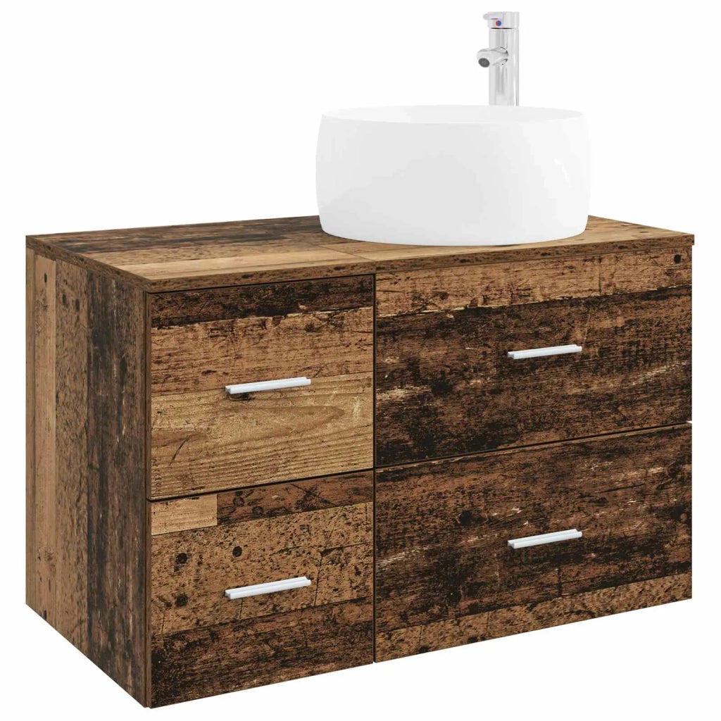Set di mobili per il bagno 2 pz Legno antico 3404006