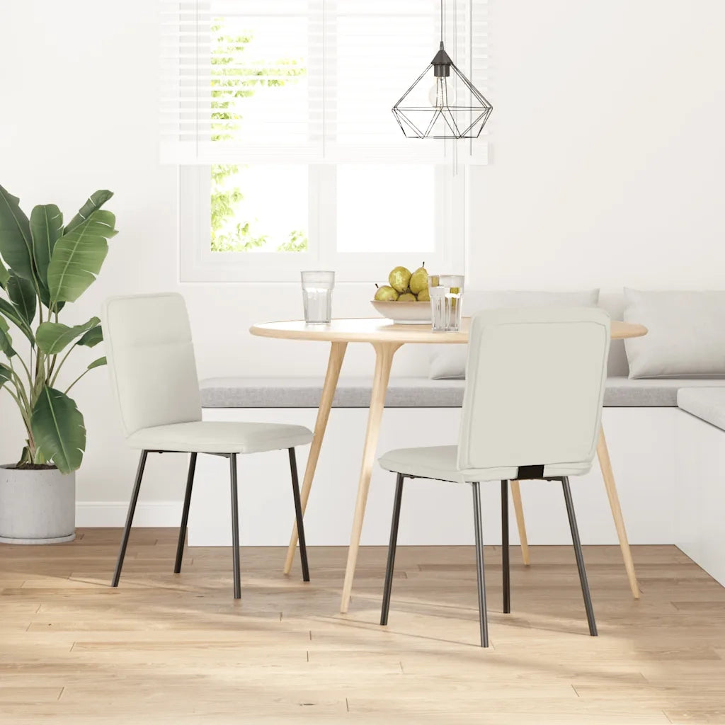 vidaXL Sedie da Pranzo 2 pz Crema in Velluto