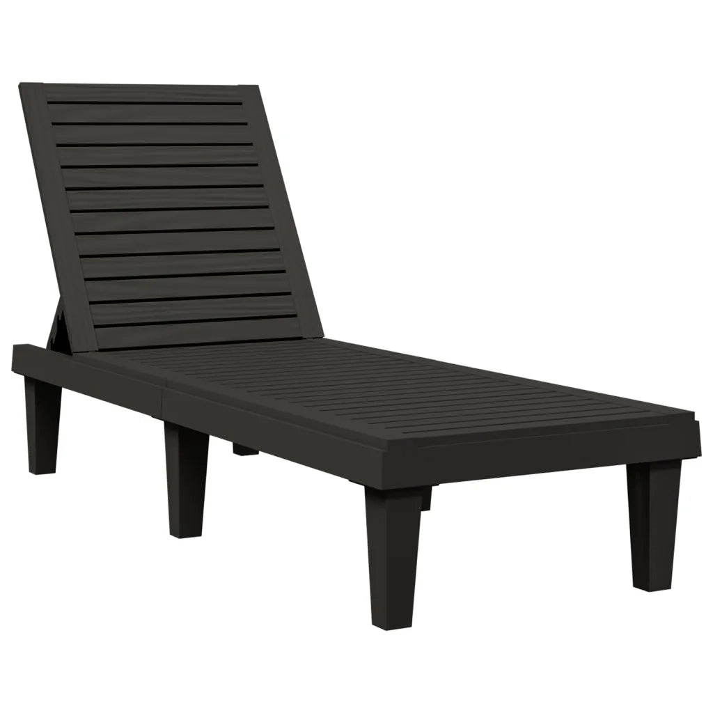 Lettino Prendisole | Sdraio da giardino | Lettino da sole Nero 155x58x83 cm in Polipropilene