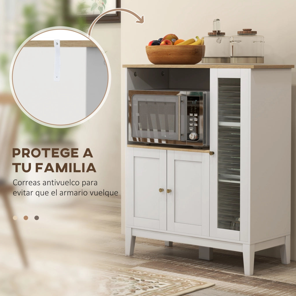 Mobile da cucina con 3 ante e ripiani ¨C zephmum ¨C bianco 80x35x97
