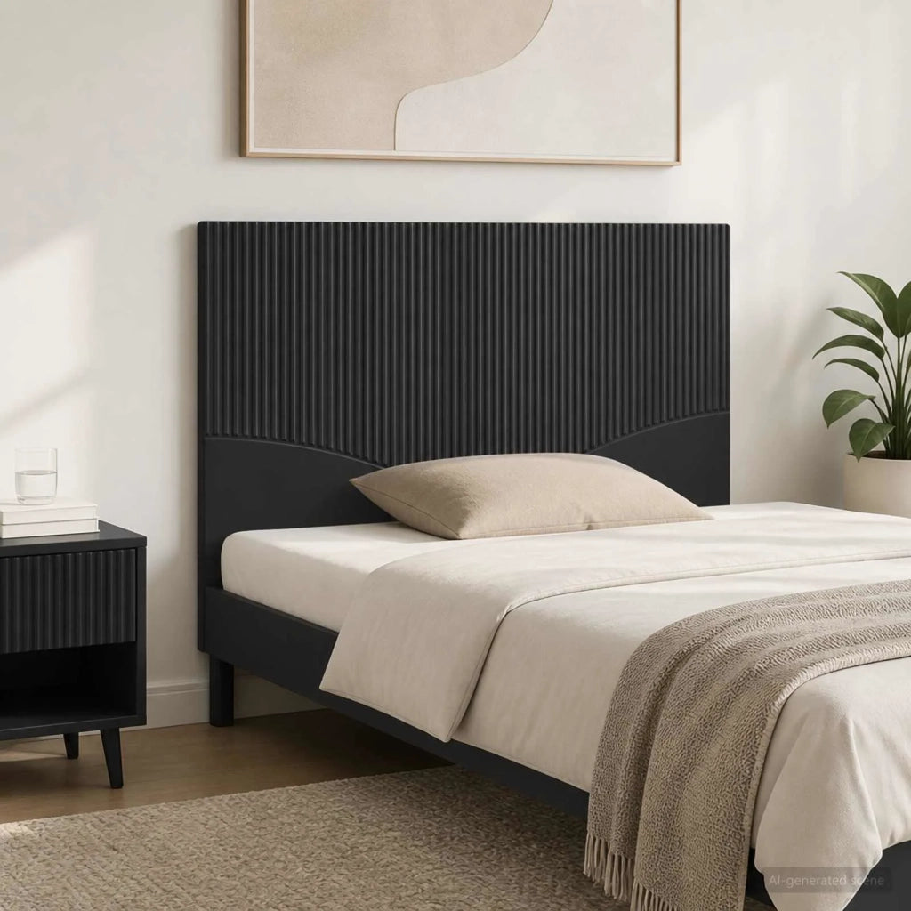 Testiera da Muro HOORN Nero Legno ingegnerizzato 897416