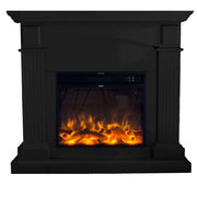 Camino Elettrico da Pavimento 113,7x102,2x28,2 cm Effetto Fiamma 1500W Sined Cetona Nero