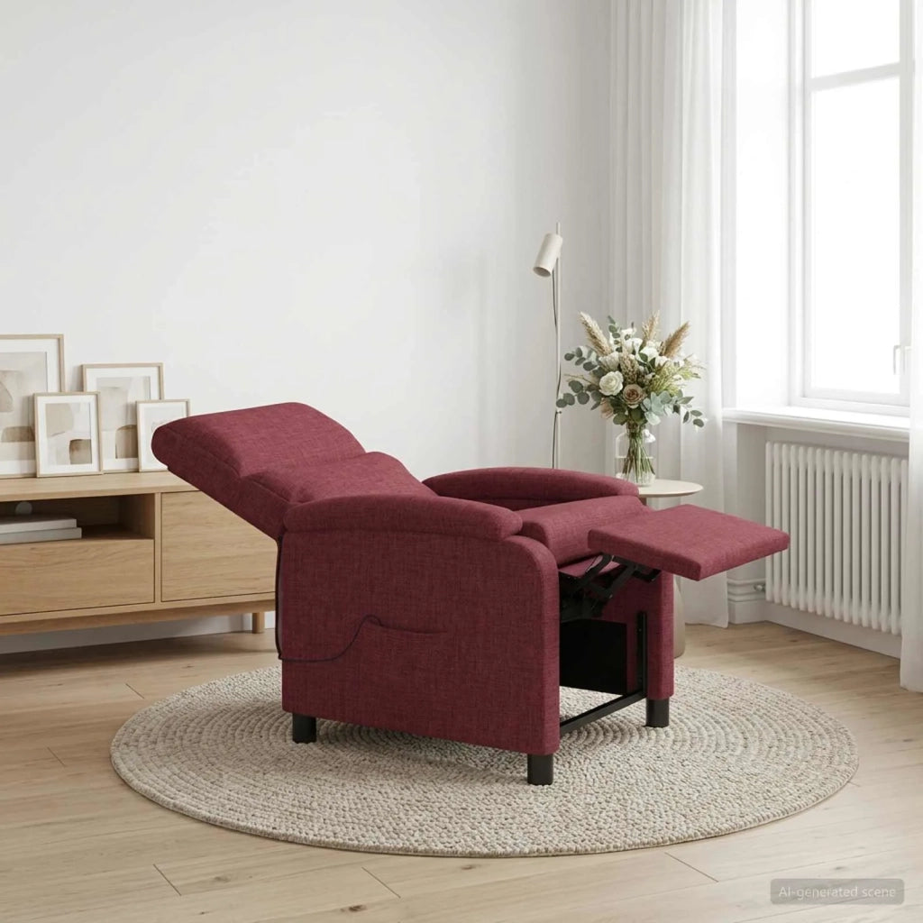 Divano Sedia-Poltrona Massaggiante Rosso Vino Tessuto 396380
