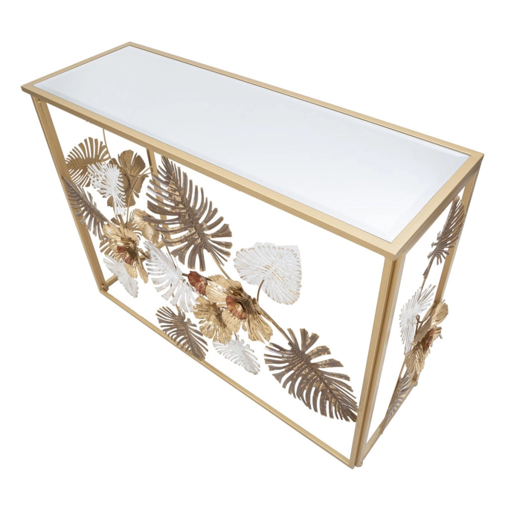 Tavolo Consolle Foglia 71, Multicolore, Metallo, 113x40x80 cm