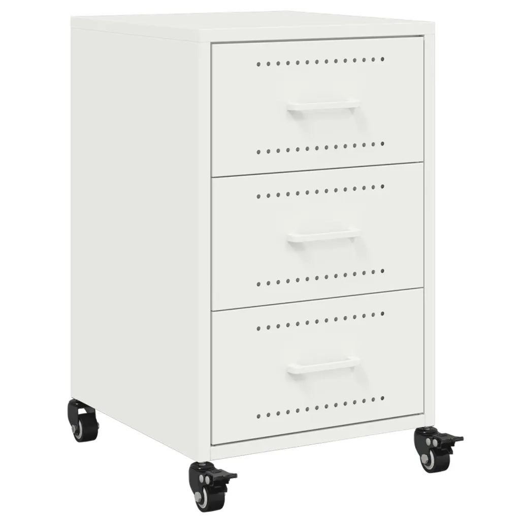 vidaXL Comodino Bianco 36x39x59 cm in Acciaio