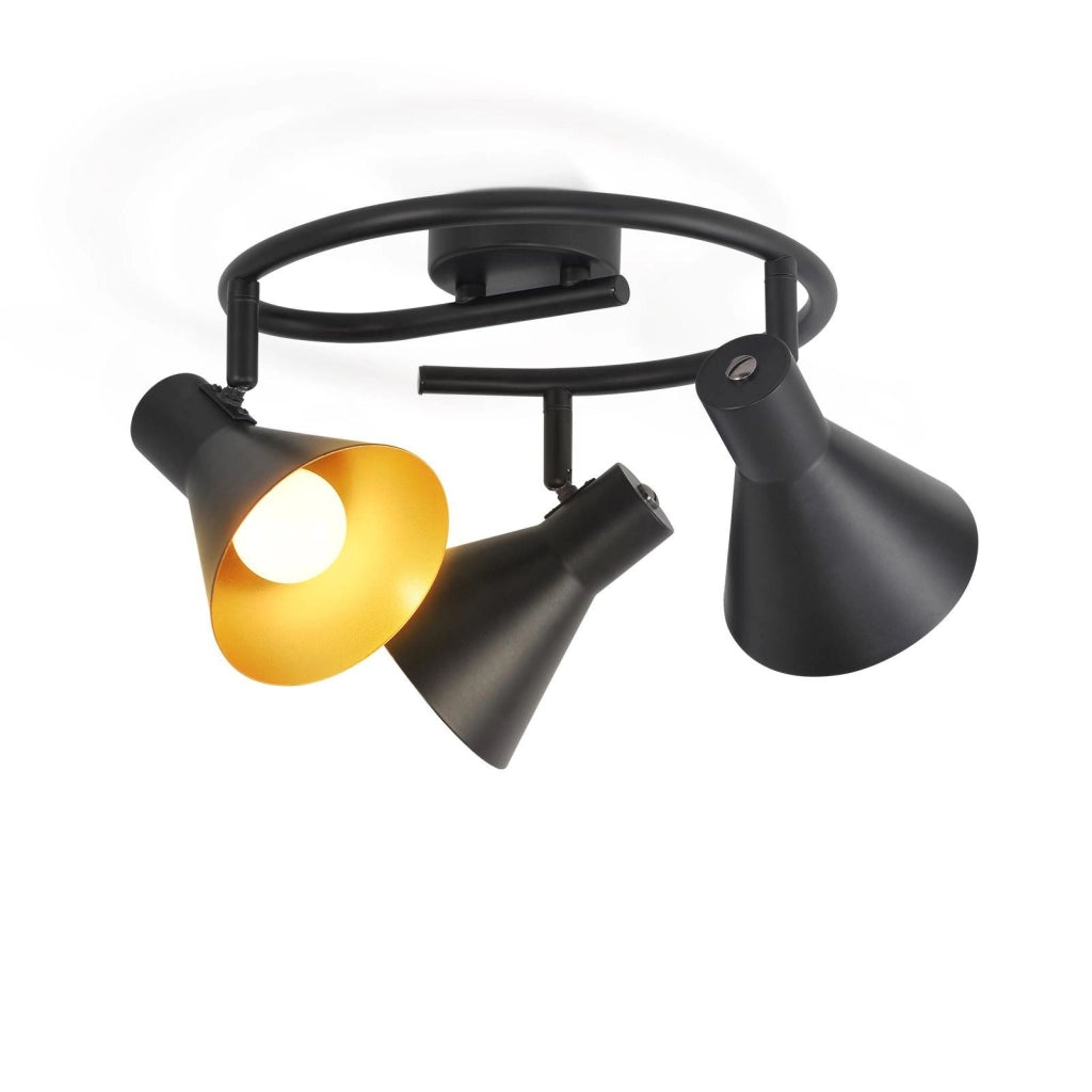 ZMH Faretto da soffitto neri E14 girevoli 350° stile industriale retrò metallo per cucina camera letto corridoio