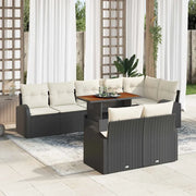 Set Divano da Giardino con cuscino 9 pcs Nero e crema 3349599