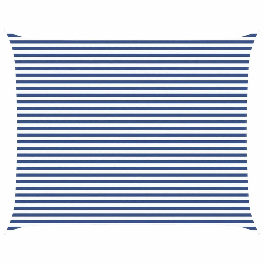 Vela da ombra solare-Telo Ombra-Vela Ombreggiante-Parasole a Vela Blu e Bianco 5 x 4 m