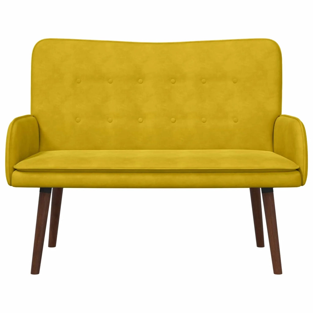 Sofa a Due Posti Giallo 115 x 61 x 87 cm Velluto