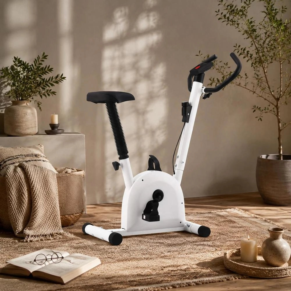 Exercise Bike With Belt Drive, White