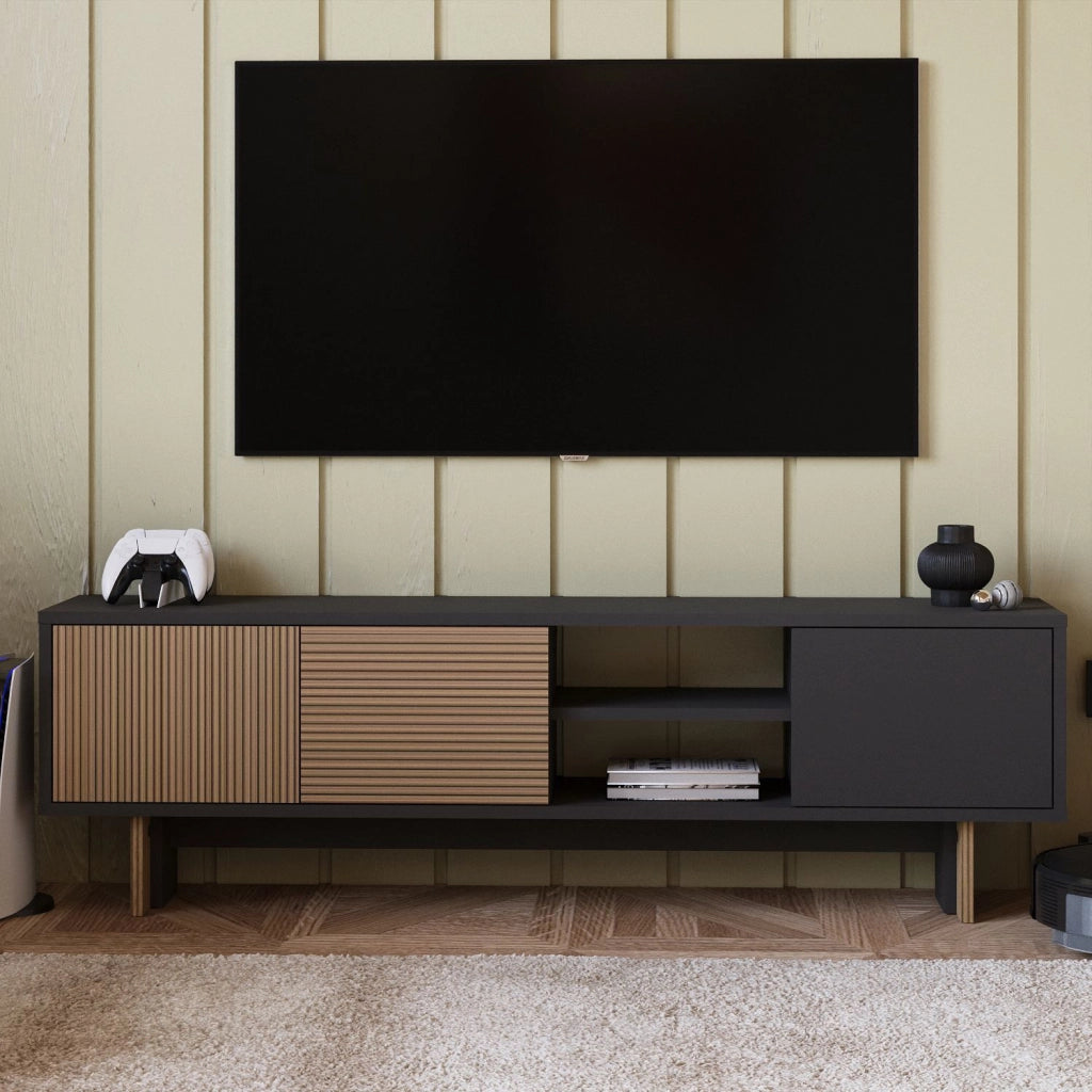 Porta TV in legno "Ravello" - 150 x 30 x 45 cm - Marrone