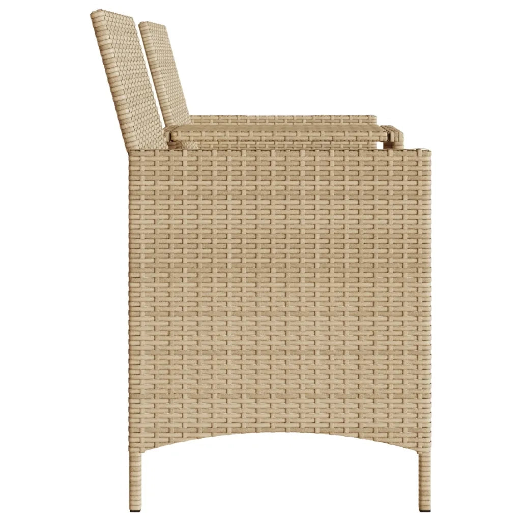 Divano Giardino 2 Posti con Tavolo e Sgabelli-Sofa da Giardino-Divanetto da esterno Beige Polyrattan 458708