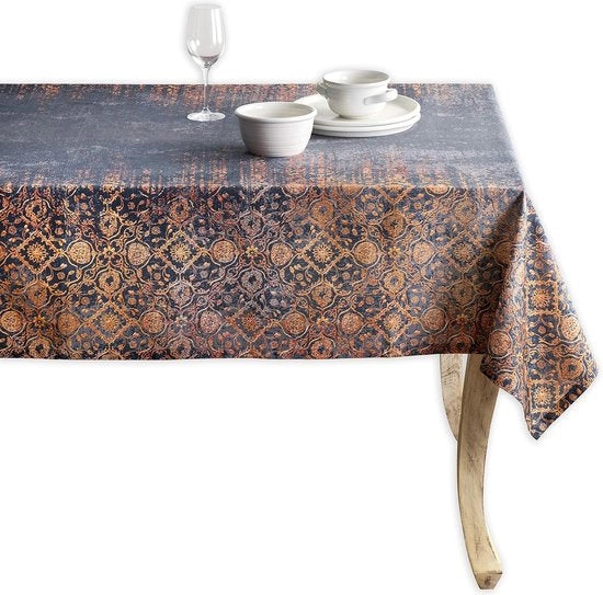Tela da tavolo in cotone 100%, per cucina, sala da pranzo, tavolo, decorazione, feste, matrimoni, Natale e Capodanno (rettangolare, 140 cm x 180 cm)