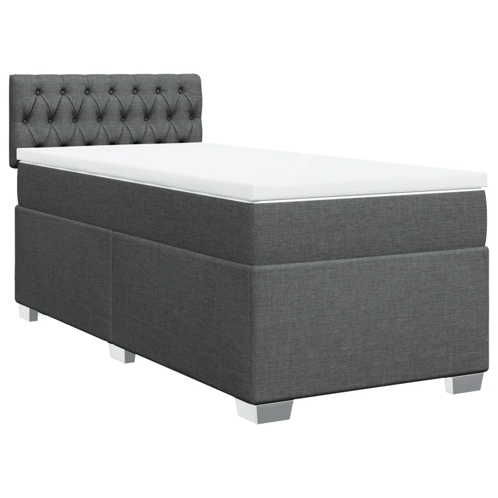 Giroletto a Molle con Materasso Grigio Scuro 80x200 cm Tessuto 3285723