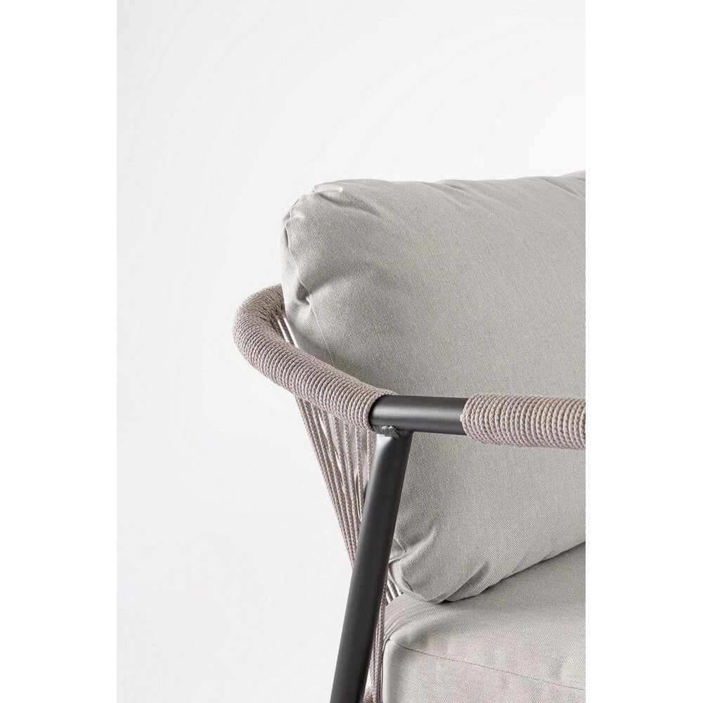 Set da 4 Salotto da Esterno in Alluminio con Cuscini e Corda - VERALIS