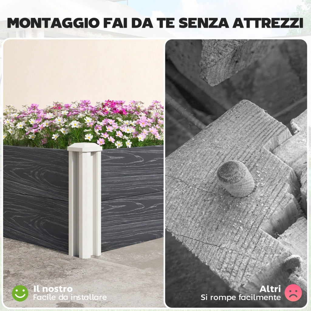 Letto in Vinile con Design a Incastro ¨C Zephmum ¨C Grigio Scuro 102x102x33 cm
