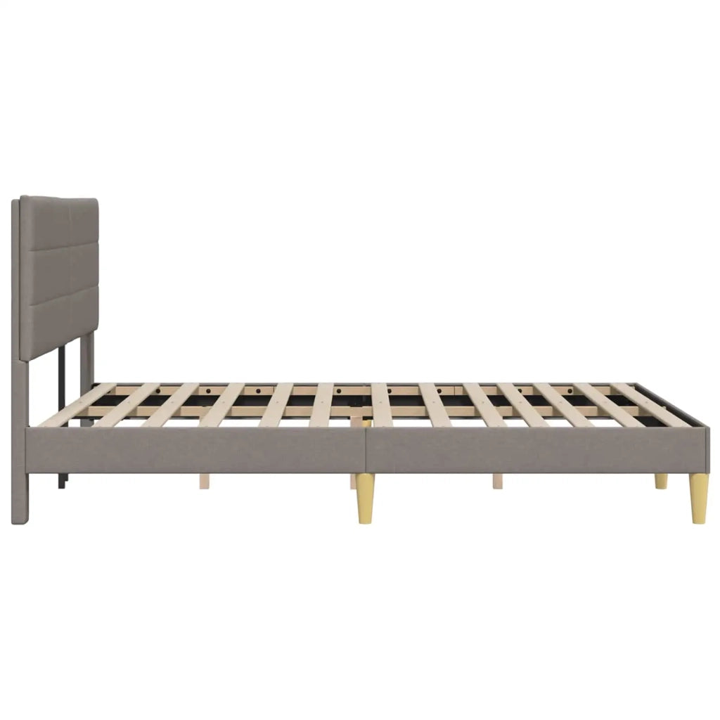 Struttura del letto con testiera Tortora 140 x 190 cm Tessuto 42027586