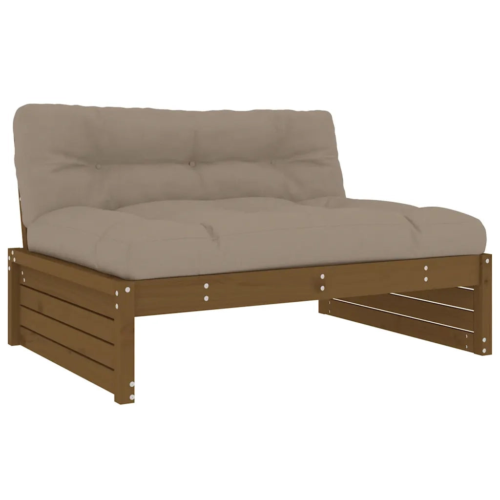 Divano Centrale Marrone Ambra 120x80 cm Legno Massello di Pino 825761