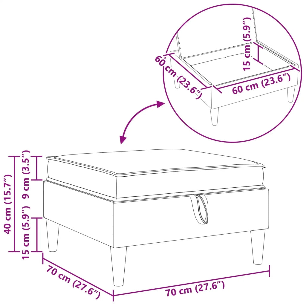 Pouf con Storage Giallo Velluto 42027139