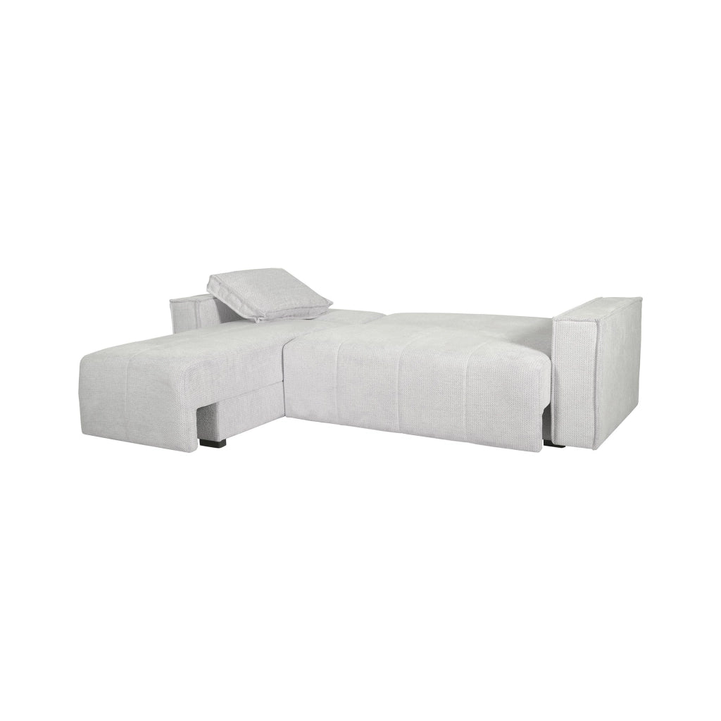 Naturno, Divano Letto con Penisola Contenitore, 237x169 cm Bianco