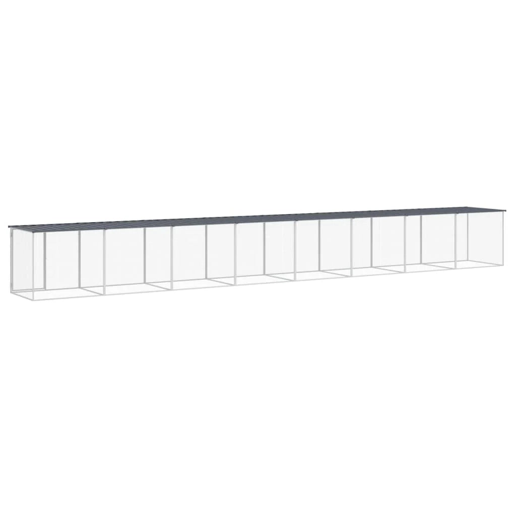 Recinto per pollaio con tetto 803 x 98 x 90 cm in acciaio zincato antracite 02_0043977