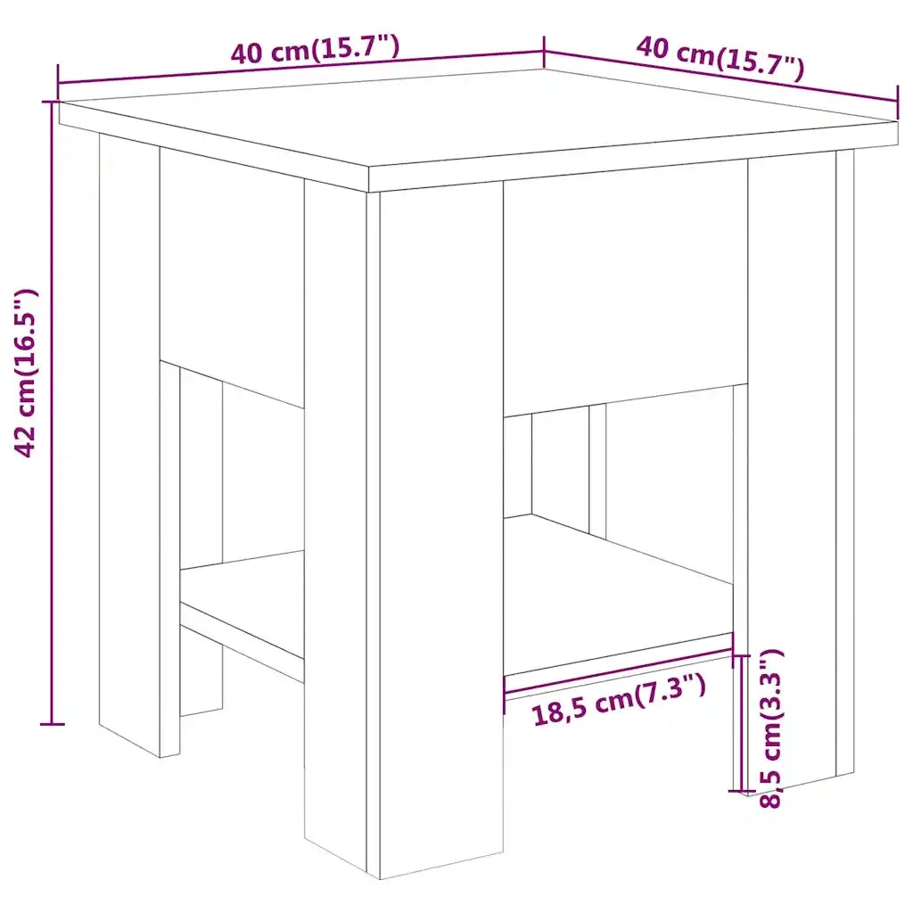 Tavolino da Salotto Nero 40x40x42 cm in Legno Multistrato 810272