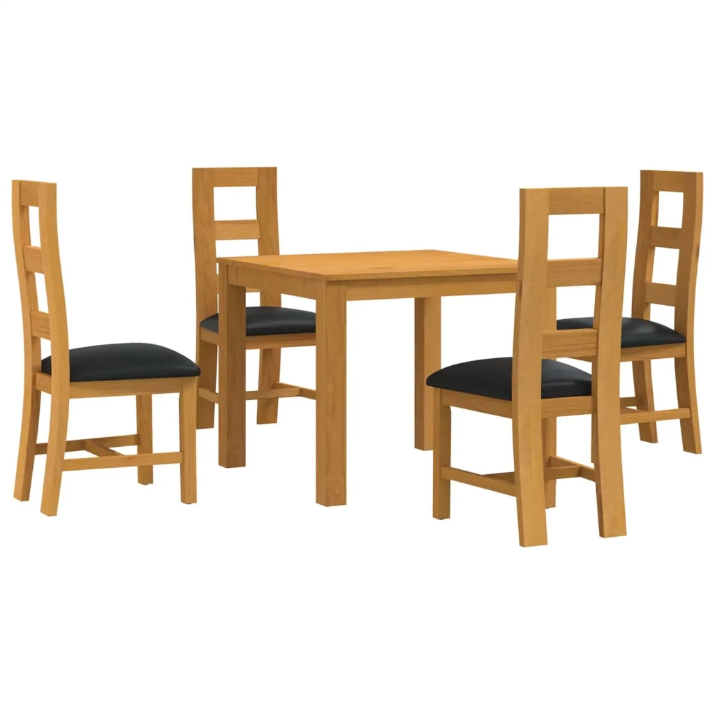 Set da pranzo 5 pz Nero Legno di Quercia Massello 3430343