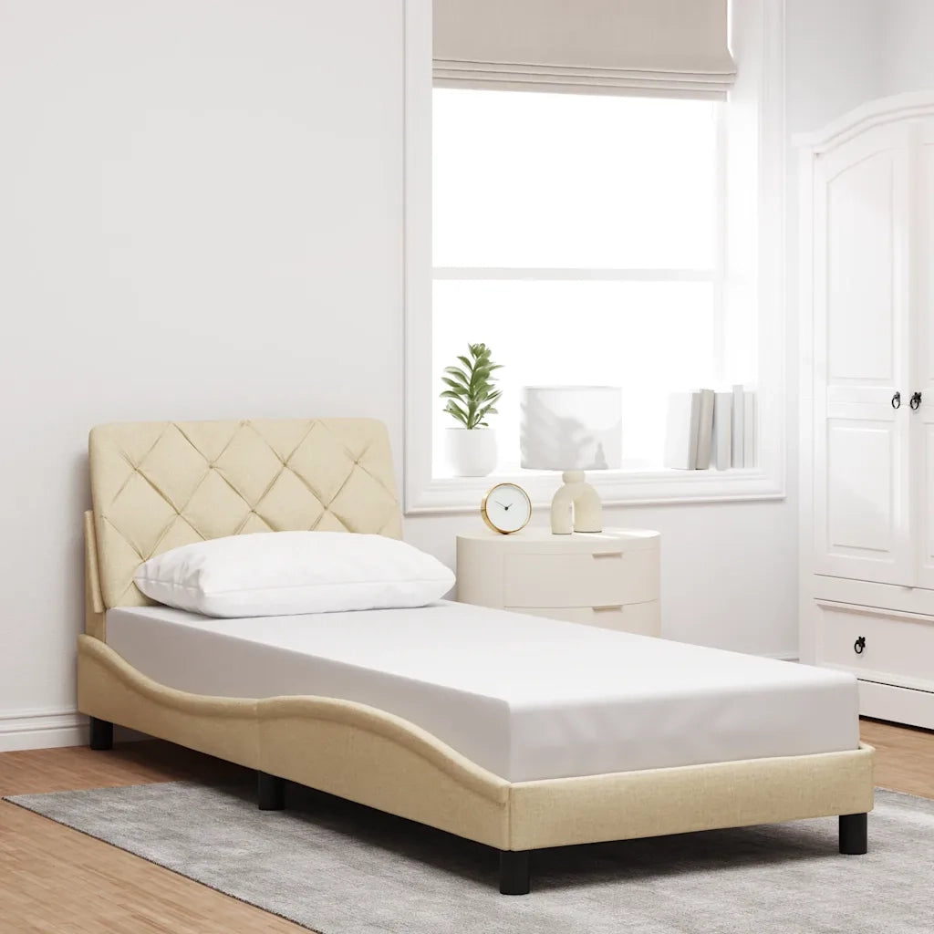 Giroletto senza Materasso Crema 80x200 cm in Tessuto