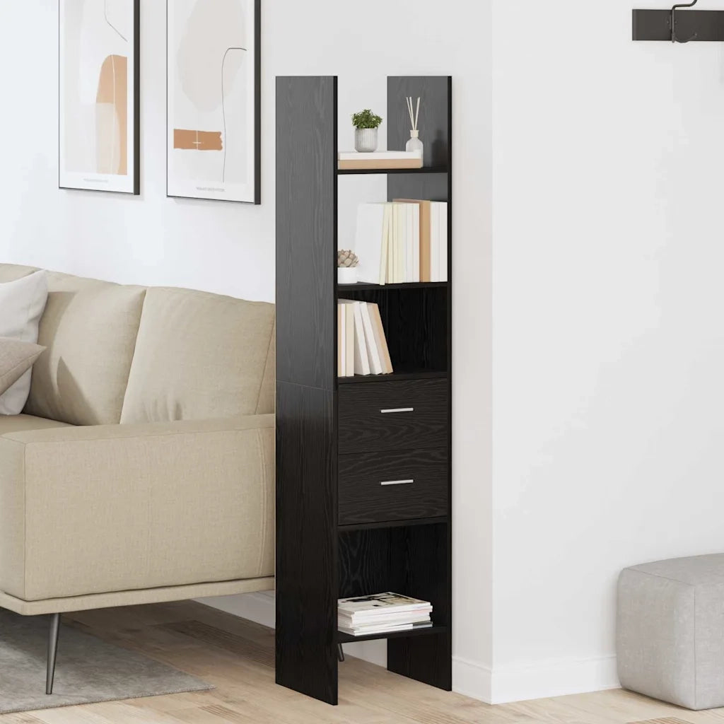 vidaXL Armadio per Libri Rovere nero 40 x 35 x 180 cm
