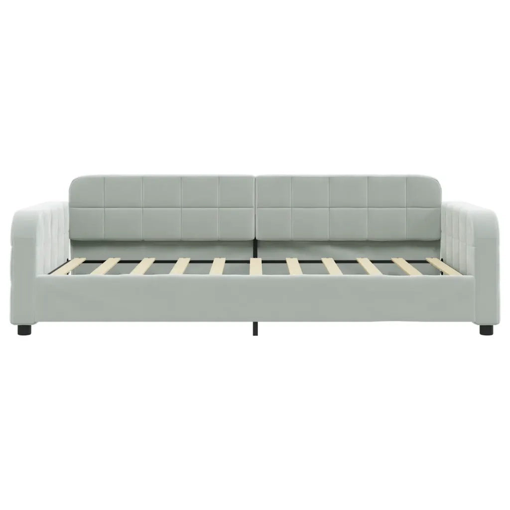 Divano Letto con Materasso Grigio Chiaro 90x190 cm in Velluto