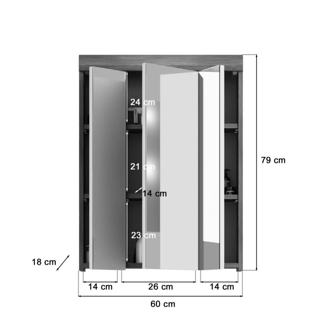Set bagno SCOTT – Mobile sotto lavabo, specchio LED, colonna e mezze colonne