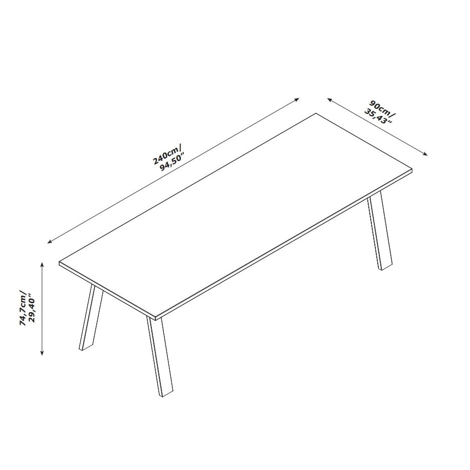 TAVOLO RIUNIONE DAVINCI 240X90XH75CM NOCE BRERA