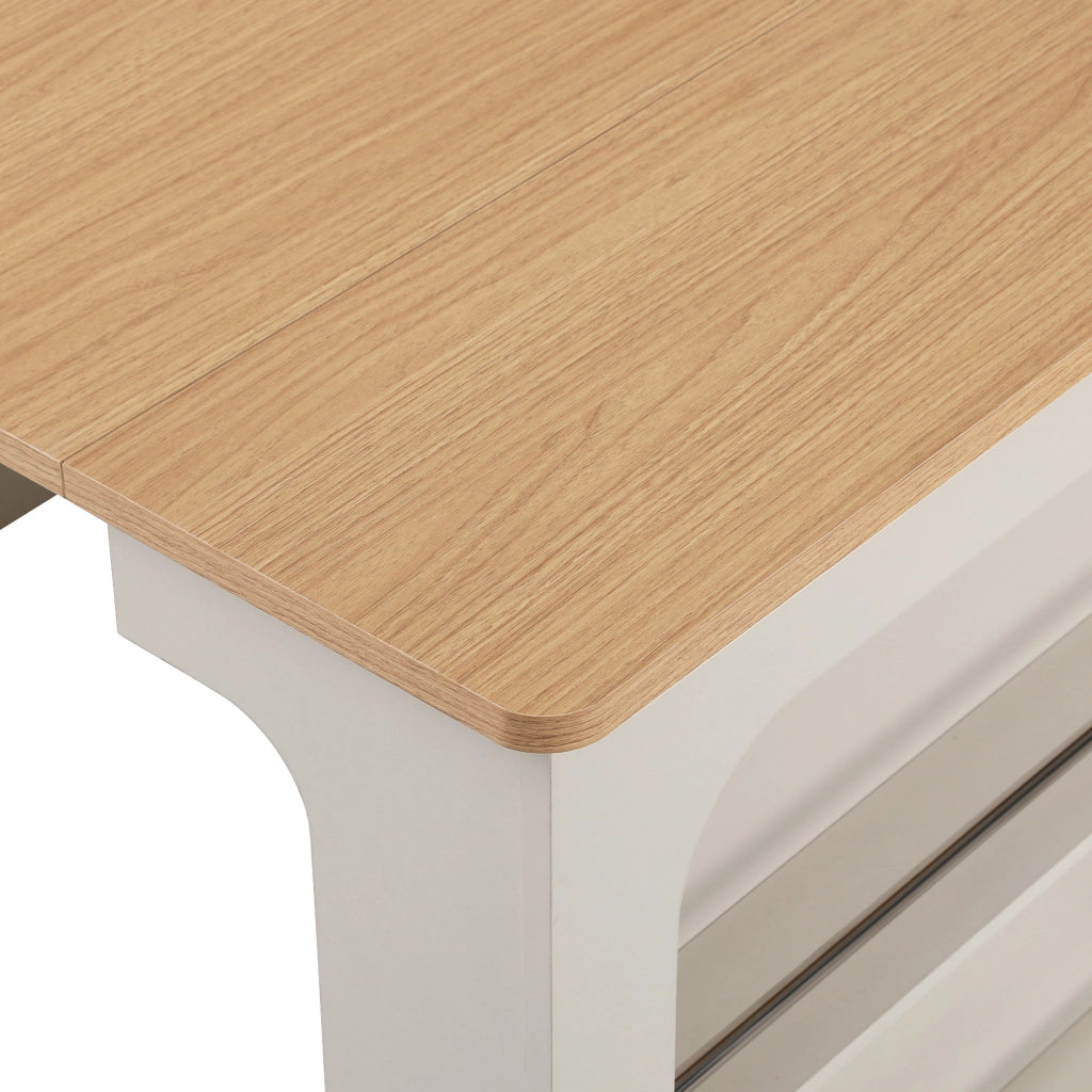 Tavolo da Pranzo Allungabile con Ruote e Piano Rimovibile ¨C Xylo ¨C Bianco
