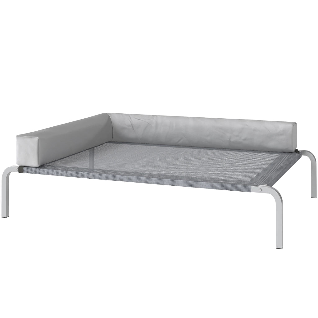 Lettino per Cani Rialzato con Cuscino ¨C zephmum ¨C Grigio Argento Poliestere Acciaio 110x75x30 cm