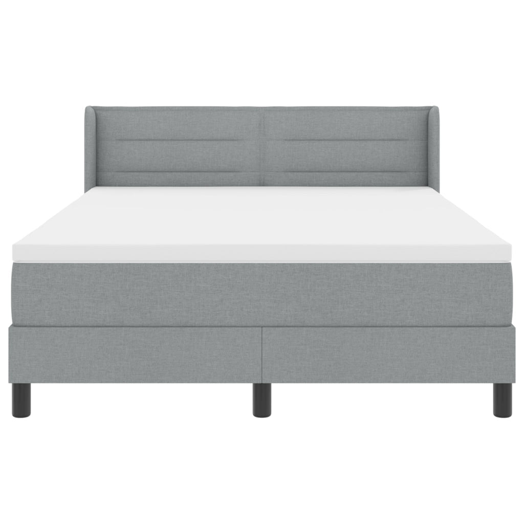 Letto Box Spring  Grigio Chiaro con Materasso 160x200 cm