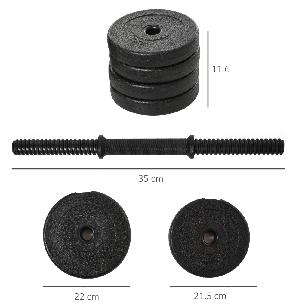 Set Manubri Palestra 20kg ¨C zephmum ¨C con 8 dischi 2kg e 2.5kg, ?25mm