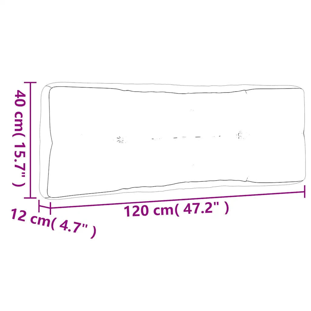Cuscino per pallet | Cuscini per sedie a Quadri Grigi 120x40x12 cm in Tessuto