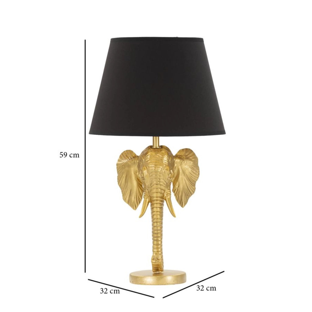 Lampada da Tavolo Elefante, Nero, Poliresina, 32x32x59 cm