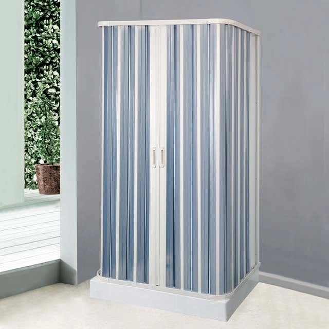 Box Doccia a soffietto a 3 lati cm 80 x 90 x 80 - H.184 - con apertura RIDUCIBILE - CR