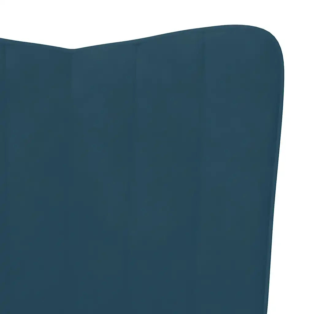 Poltrona Relax | Sedia Relax con Sgabello Blu in Velluto