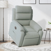 Poltrona Alzapersona Reclinante Elettrica Grigio Chiaro Velluto 3205114
