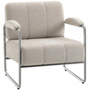 Poltrona Salotto e Poltroncina Camera da Letto in Ciniglia Morbida, Beige