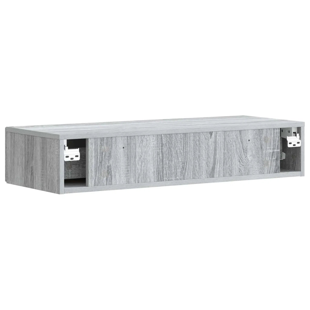 Tavolino da Parete Laterale Grigio Sonoma 87,5 x 34,5 x 17 cm 899011