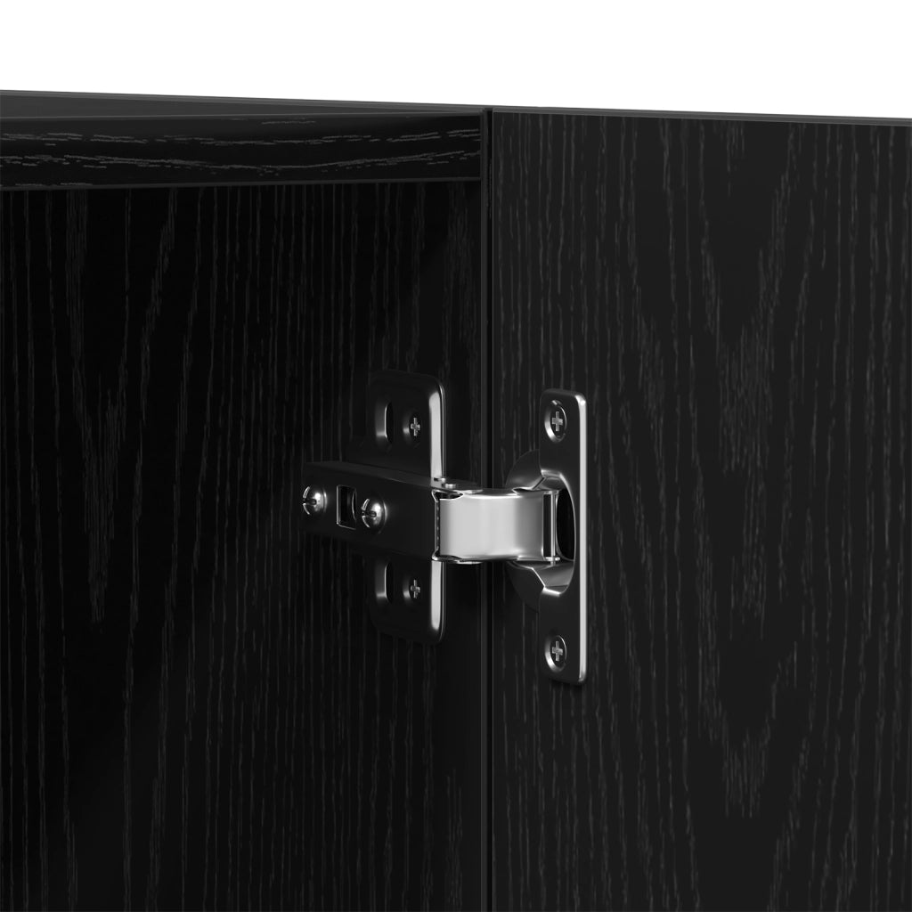 Armadio  Nero Rovere 90x52x200 cm in legno ingegnerizzato