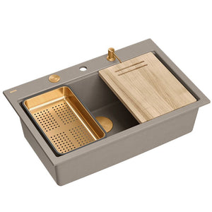 Lavello In Granito Marc 110 Workstation Beige Acciaio