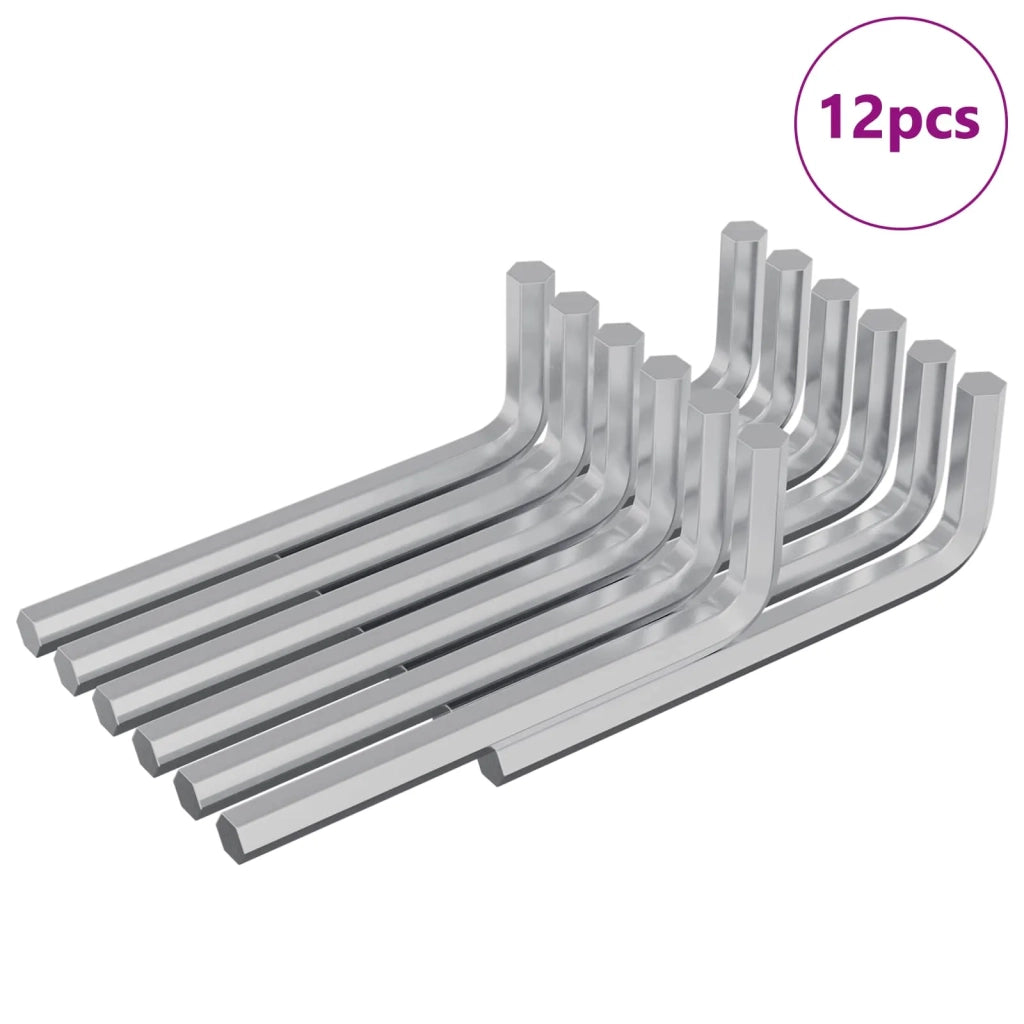 Chiave Esagonale 12 pcs Argento 32 x 86 mm Acciaio 864869