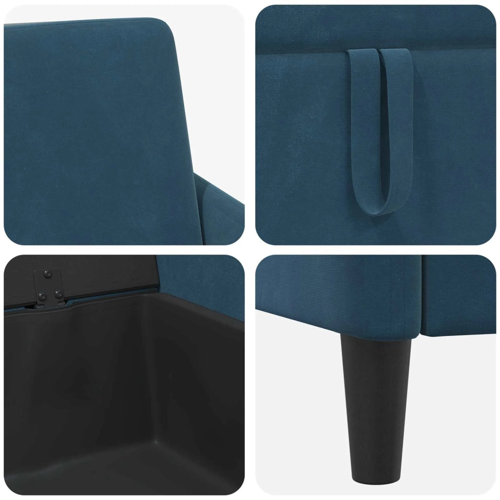 Set di Divani con Storage 2 pz Blu Poliestere 3429171