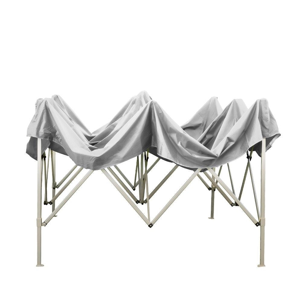 Gazebo Richiudibile Pieghevole 3x3m in Acciaio e PVC Impermeabile Bianco