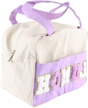 Borsa isolata per pranzo per donne in PU, piccola borsa per il lavoro in ufficio, sacchetto impermeabile per congelati, riutilizzabile e portatile - Viola.