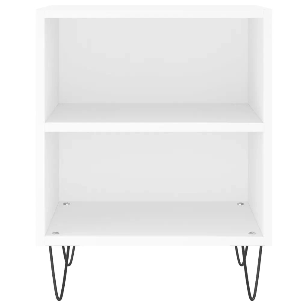 Set di 2 Comodini | Armadio da Notte | Mobiletto da notte Bianchi 40x30x50 cm in Legno Multistrato